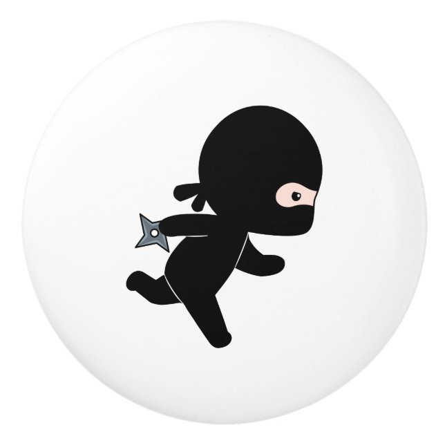 Tiny Ninja Running Ceramic Knob (Front)