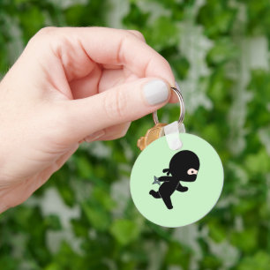Tiny Ninja Running on Green Key Ring