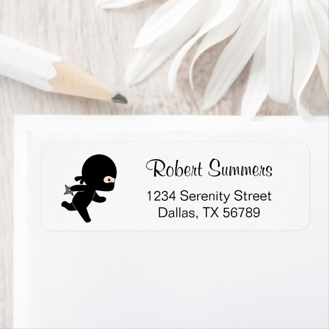 Tiny Ninja Running Return Address Label (Insitu)