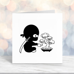Tiny Ninja Watering Bonsai Tree Self-inking Stamp