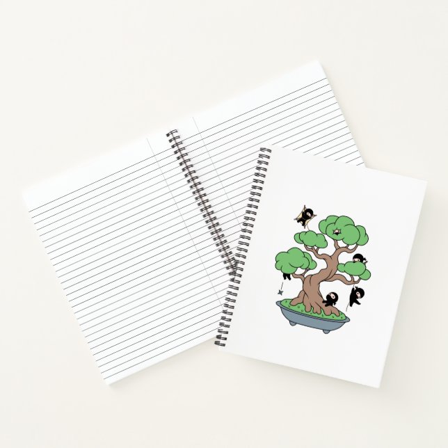 Tiny Ninjas in Bonsai Tree Notebook (Inside)