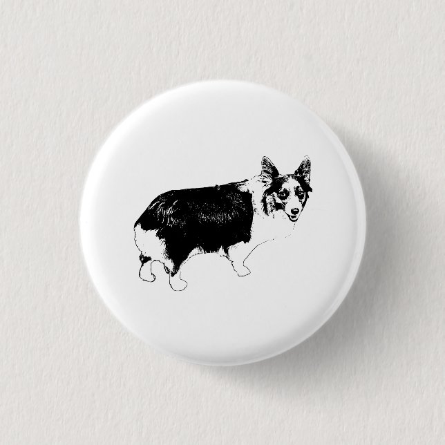 Tiny Noel Corgi 3 Cm Round Badge (Front)
