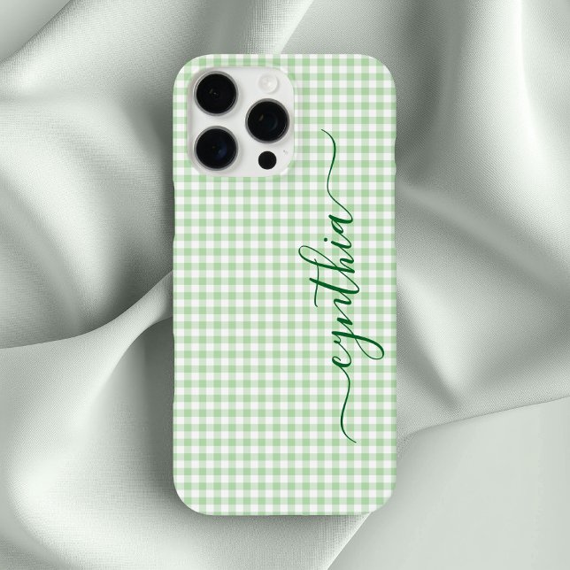 Tiny Pale Green Gingham Signature Case-Mate iPhone Case (Tiny Pale Green Gingham Signature Case-Mate iPhone Case)