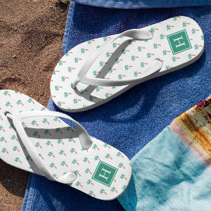 Tiny Palms Monogram Thongs