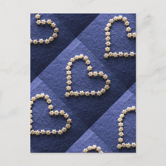 Tiny Pasta Stars Heart Shape Postcard (Front)