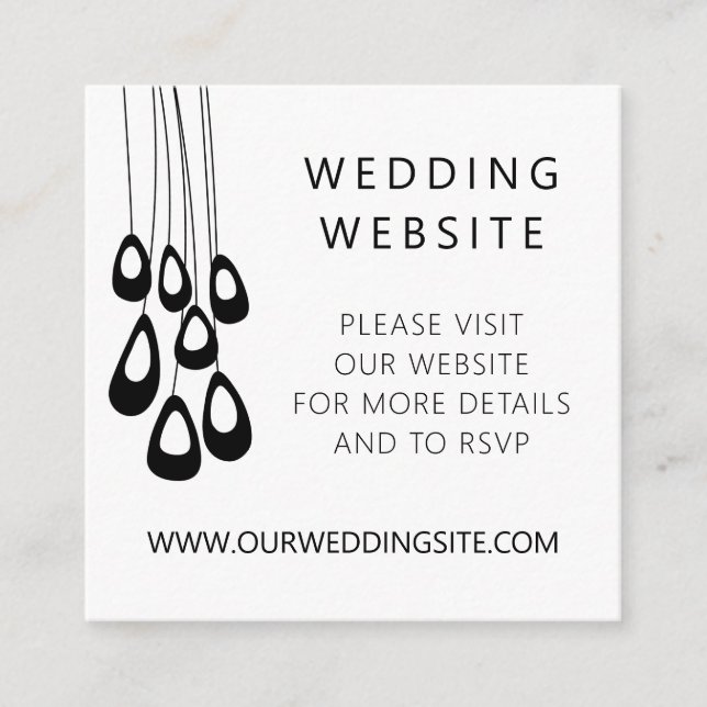 Tiny Peacock Stylised Modern Wedding Website Enclosure Card (Front)