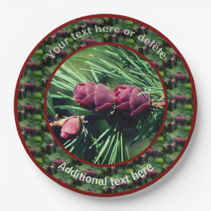 Tiny Pinecones Nature Personalised Party Paper Plate