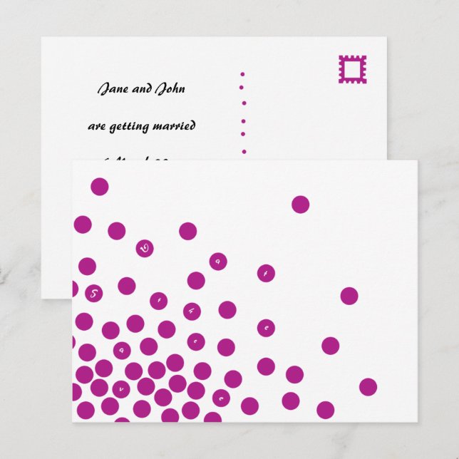 Tiny Pink Circles Save the Date Postcard Template (Front/Back)