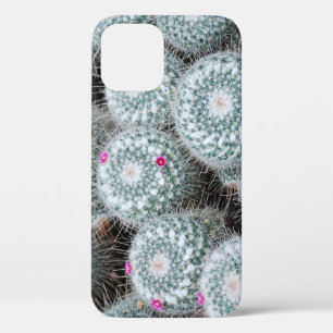 Tiny Pink Flowers Cactus Plants iPhone 12 Case