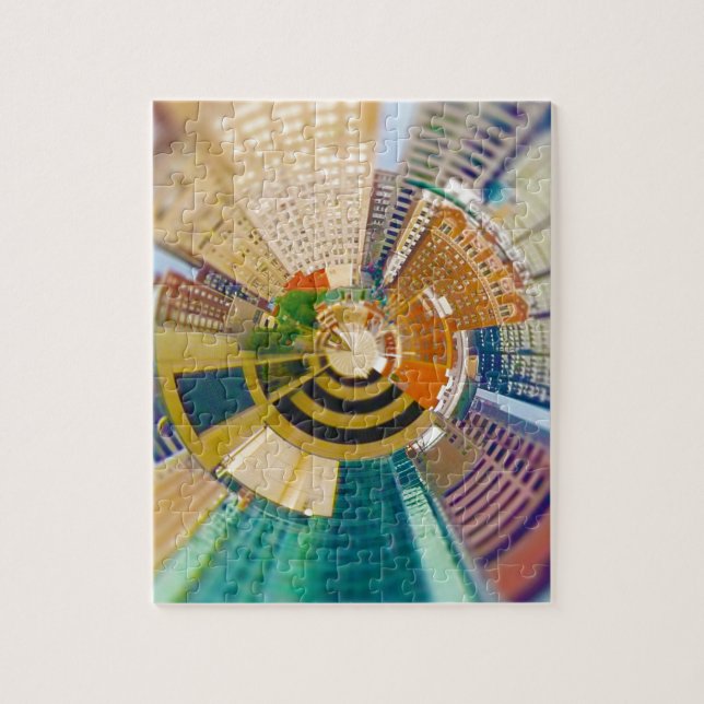 Tiny Planet Downtown Kansas City, Mo. Jigsaw Puzzle (Vertical)