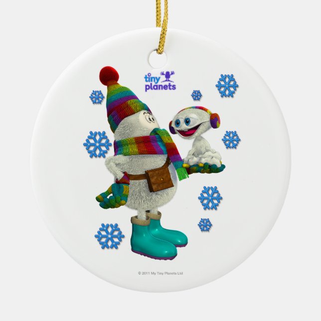 Tiny Planets Snow Problem Ceramic Tree Decoration (Front)