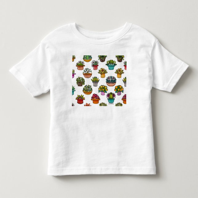 Tiny Plants In Pots Toddler T-Shirt (Front)