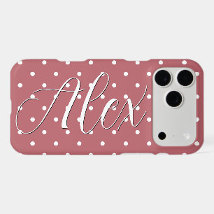 Tiny Polka Dot Blush Pink White Dots