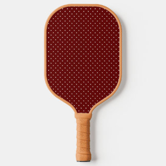 Tiny Polka Dot Rockabilly Cute Burgundy Red Polka Pickleball Paddle
