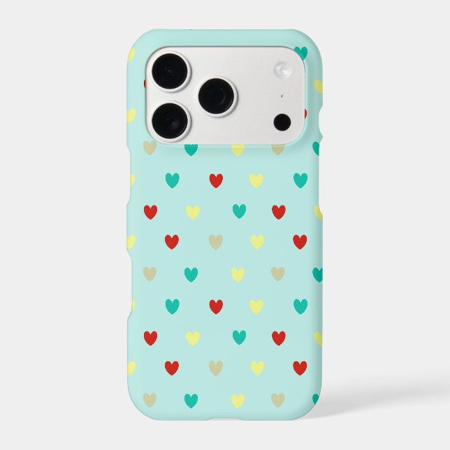 Tiny polka hearts on seafoam green (Back)