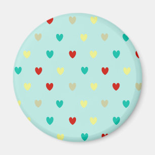 Tiny polka hearts on seafoam green magnet
