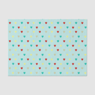 Tiny polka hearts on seafoam green tissue paper