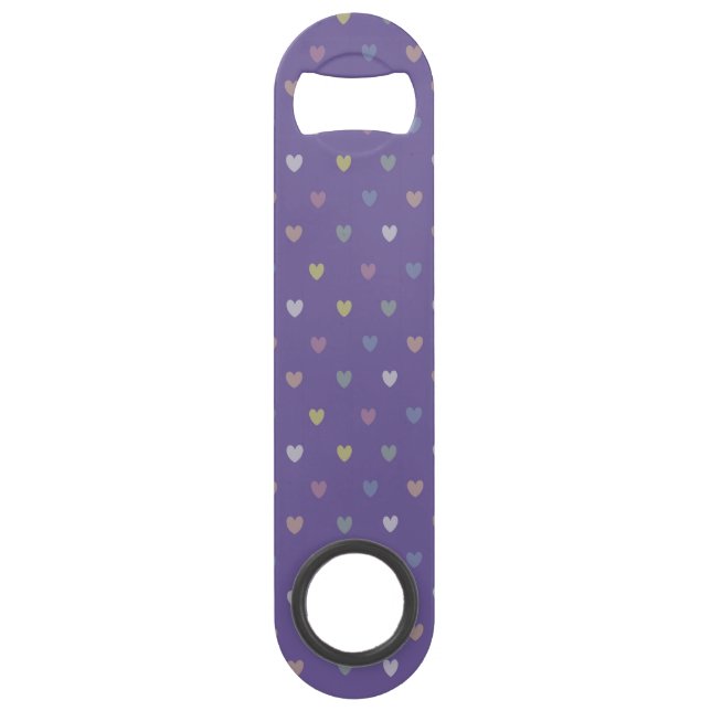 Tiny polka hearts on Ultra Violet Purple (Front)