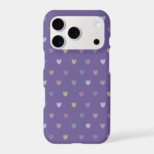 Tiny polka hearts on Ultra Violet Purple (Back)
