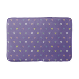 Tiny polka hearts on Ultra Violet Purple Bath Mat