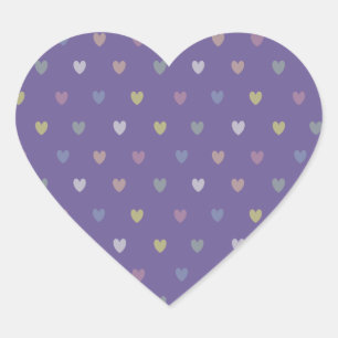 Tiny polka hearts on Ultra Violet Purple Heart Sticker