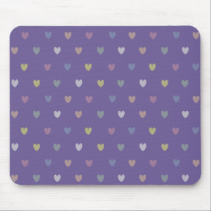 Tiny polka hearts on Ultra Violet Purple Mouse Pad
