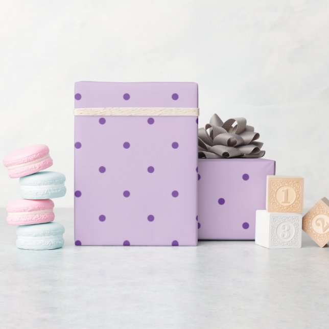 Tiny Purple Polka-Dots on Light Purple Gift Wrapping Paper (Baby Shower)