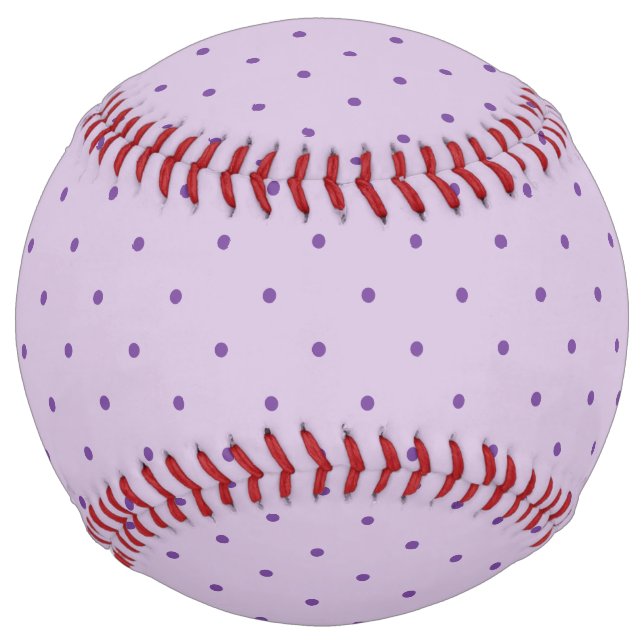 Tiny Purple Polka-Dots Pattern on Light Purple Softball (Back)