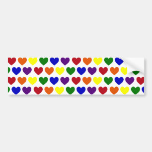 Tiny Rainbow Hearts Bumper Sticker