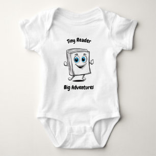 Tiny Reader, Big Adventures - Adorable Book Design Baby Bodysuit