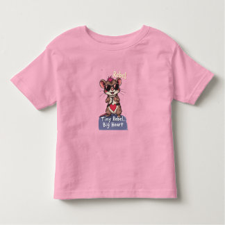Tiny Rebel Big Heart – Cute Punk Mouse  Toddler T-Shirt