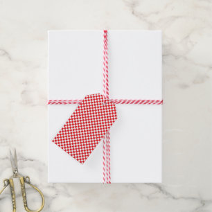 Tiny Red and White Chequerboard Gift Tags