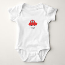 Tiny Red Car Personalised Baby Bodysuit