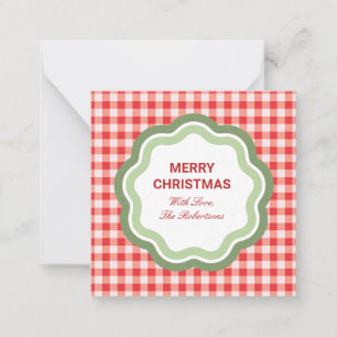 Tiny Red Gingham Personalised Gift Enclosure Card