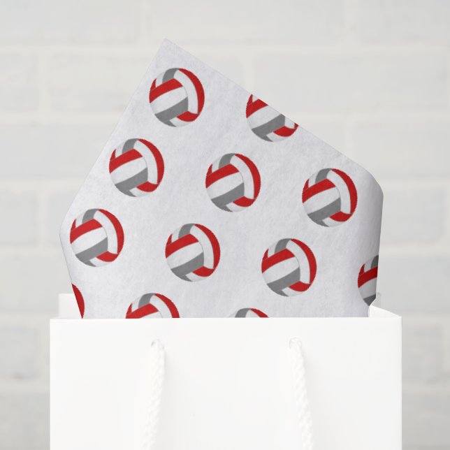 tiny red gray volleyballs pattern tissue paper (Gift Bag)