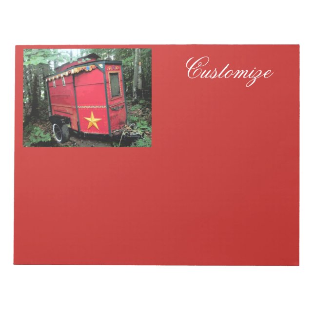 Tiny red gypsy caravan Thunder_Cove Notepad (Front)