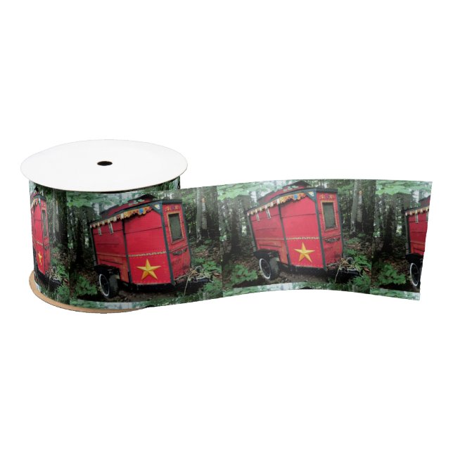 Tiny red gypsy caravan Thunder_Cove Satin Ribbon (Spool)