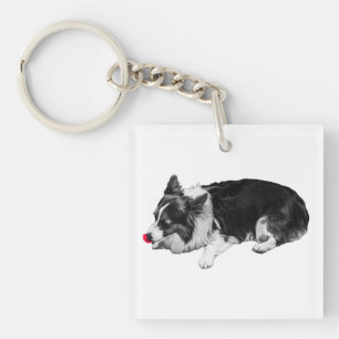 tiny red joy, corgi calm key ring