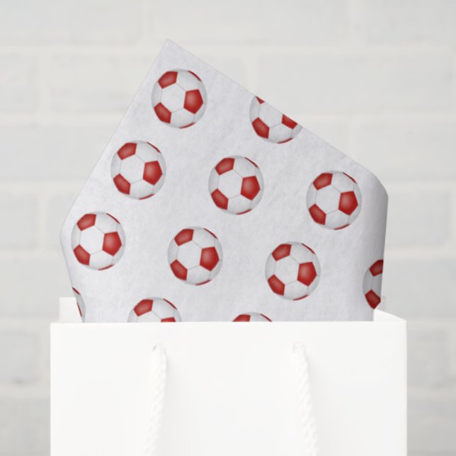 tiny red white soccer balls pattern tissue paper (Gift Bag)