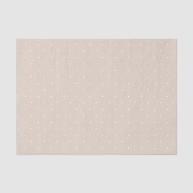 Tiny Refined White Polka Dots On Beige Minimal Tissue Paper (Front)