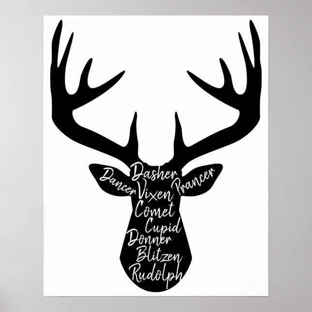 Tiny Reindeer Christmas Poster (Front)