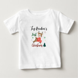 Tiny Reindeer’s First Christmas Baby T-Shirt
