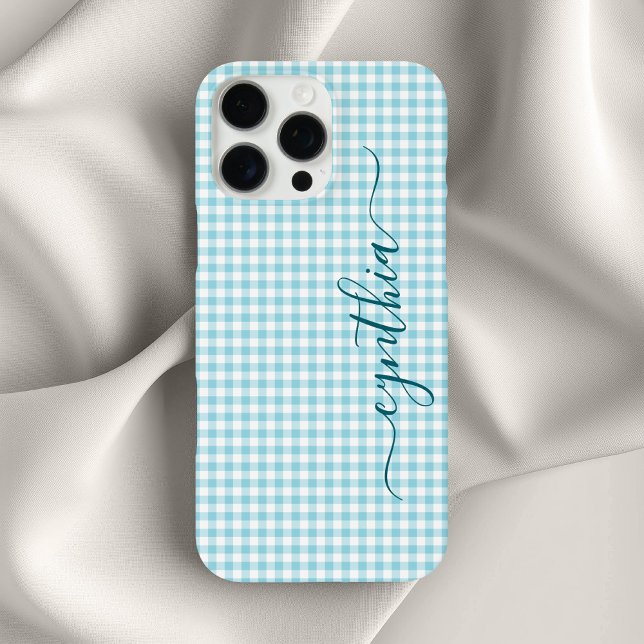 Tiny Robin Egg Blue Gingham Signature Case-Mate iPhone Case (Tiny Robin Egg Blue Gingham Signature Case-Mate iPhone Case)