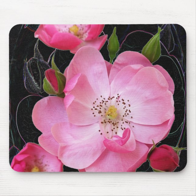 tiny rosebud opens mouse pad (Front)