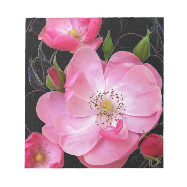 tiny rosebud opens notepad (Front)