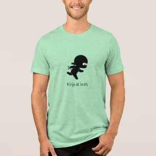 Tiny Running Ninja at Heart Tri-Blend Shirt