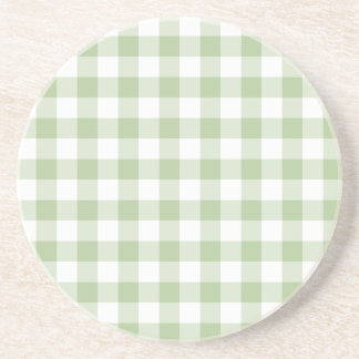 Tiny Sage and White Gingham Coaster