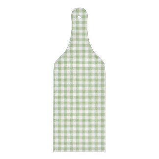 Tiny Sage and White Gingham Cutting Board