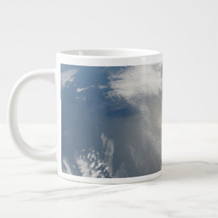Tiny Satellites Orbit Above A Part Of Earth. Large Coffee Mug