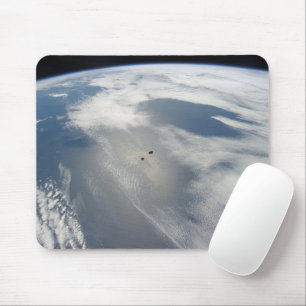 Tiny Satellites Orbit Above A Part Of Earth. Mouse Pad